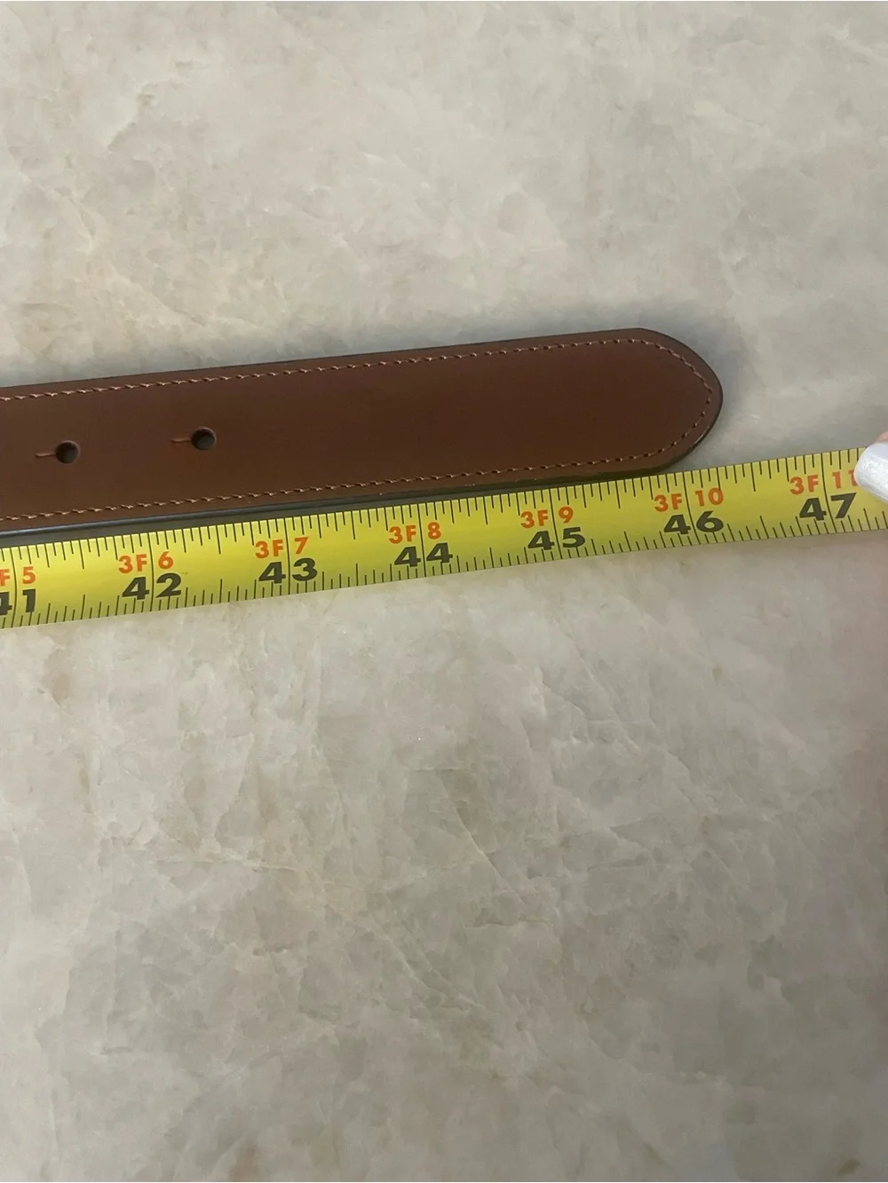 Ralph Lauren Tan Leather Belt with Gold RL Buckle